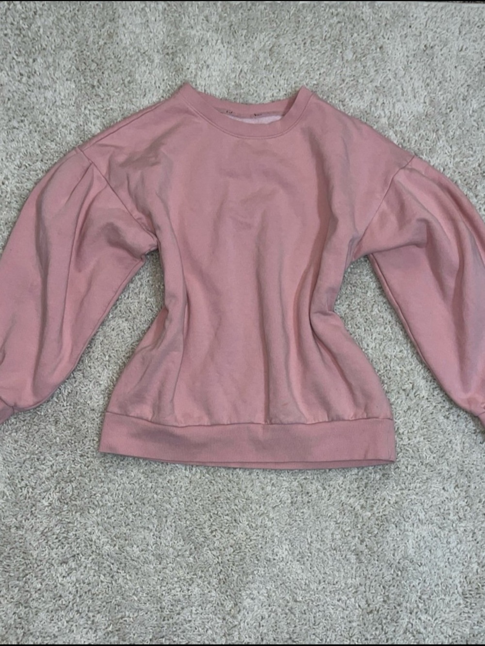 Dusty Pink Puff Sleeve Sweatshirt